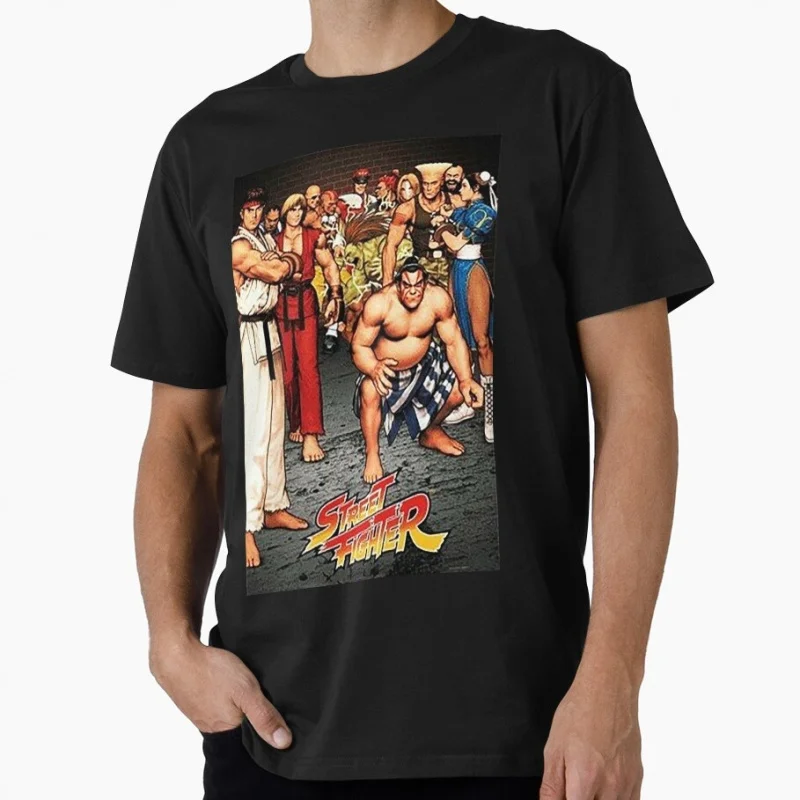 

Full Character Street Fighter Retro Combat Gift t shirt 0518 Arcade game Graphic Tee 100% cotton Y2K Clothes All size Tops S-6XL