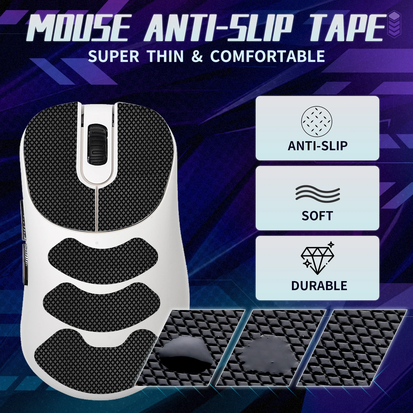 1 Pack TALONGAMES Mouse Grip Tape for VAXEE OUTSET AX Wireless,Palm Sweat Absorption Anti Slip Grip,Cut to Fit,Easy to Apply