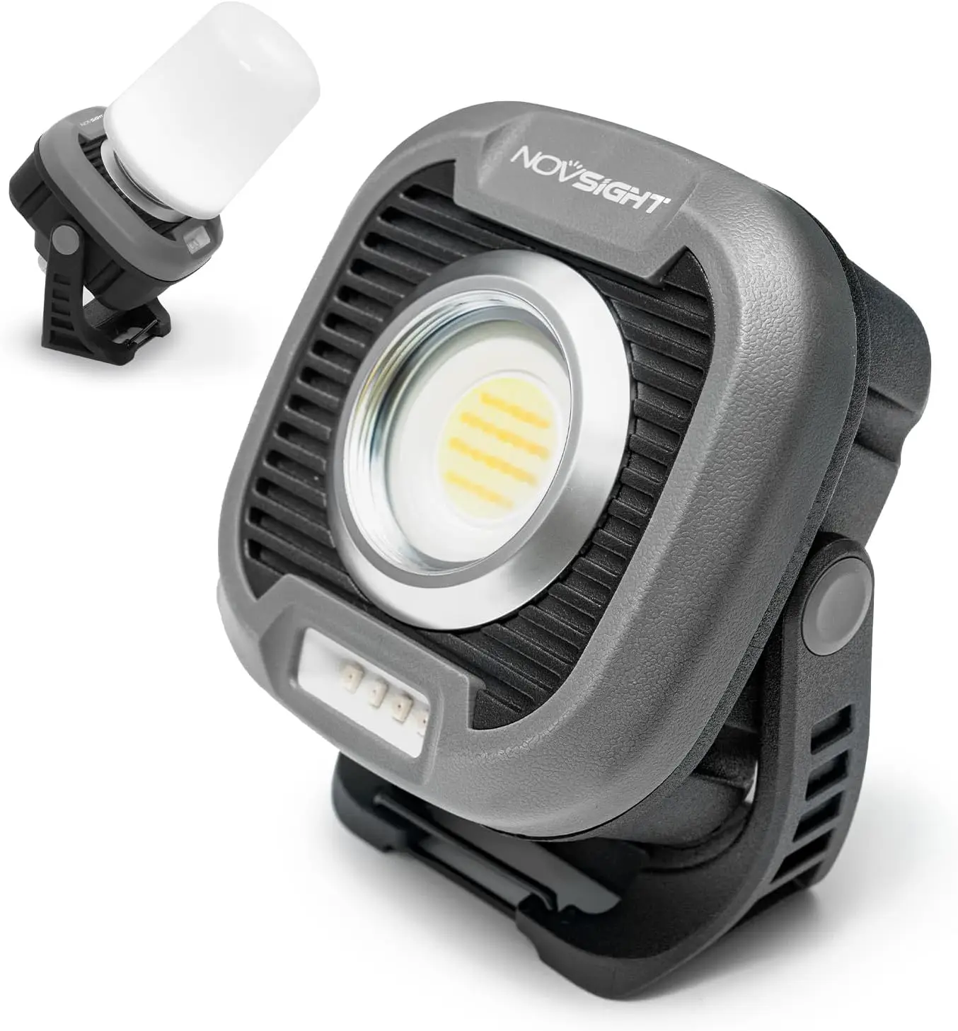 NOVSIGHT LED Rechargeable Work Lights, 1500LM Portable Light with Magnetic Base and Hanging Hook,180° Rotating 6 Modes Flashligh