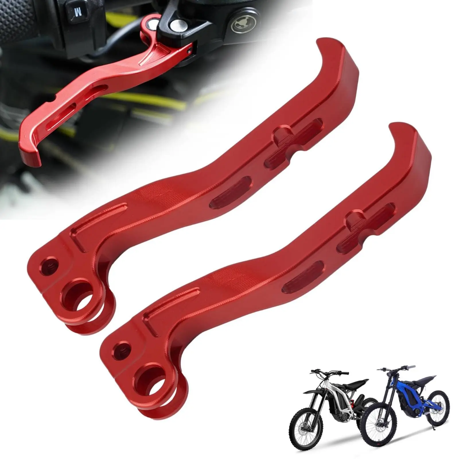 2 Pieces Grip Brake Levers Lightweight Brake Lever Set Shorty Dirt Bike Levers CNC Machined Handlebar Control for Trail Riding