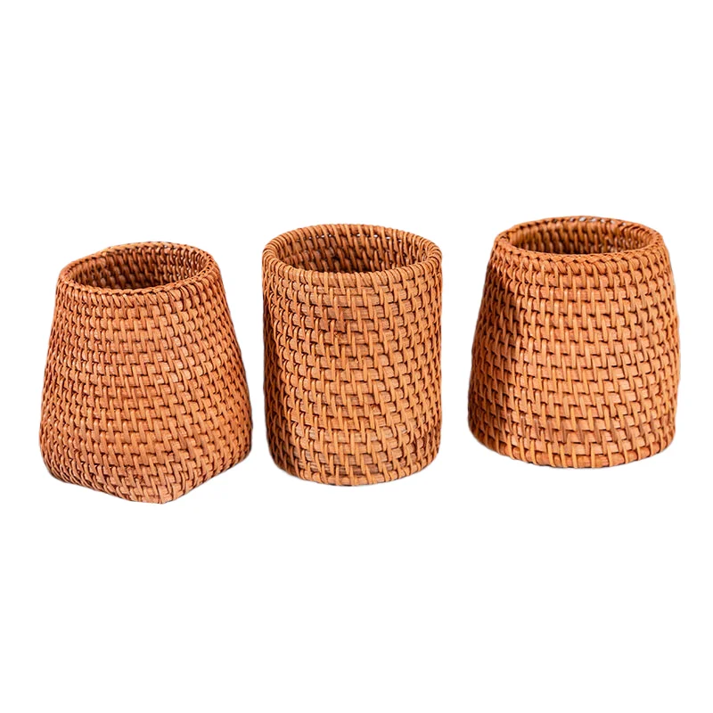 Handmade Autumn Vine Pen Holder Decorative Tea Ceremony Stationery Organizer For Makeup Brushes Writing Tools