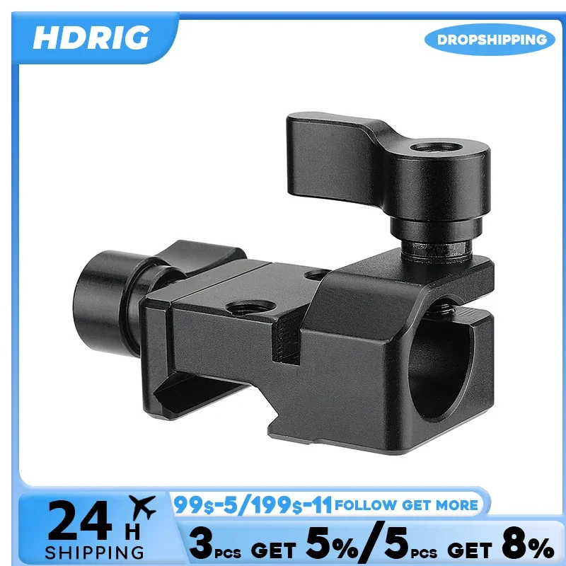 HDRIG Quick Release NATO Rail Clamp With 15mm Single Rod Holder Camera Accessories Fits NATO Rails and 15mm Rod / Pipe