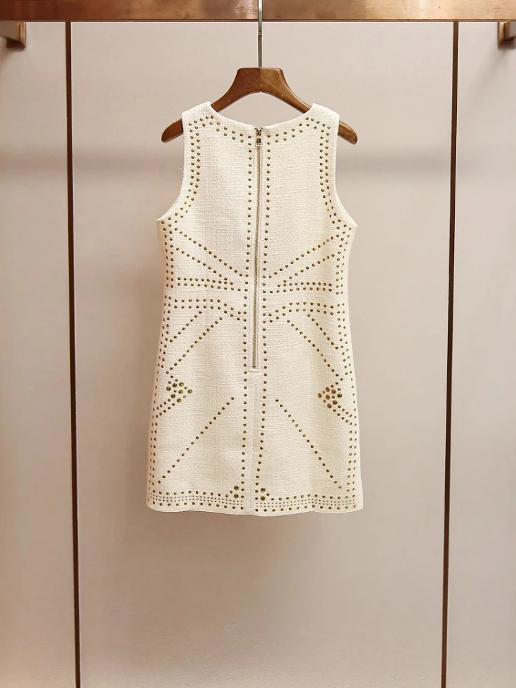 High End Women's Summer New Style Trendy French Design Nail Bead Knitted Vest Dress Diamond Painting Cross Stitch
