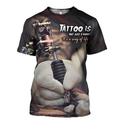 Personality Tattoo Artist Harajuku Summer Men'S T-Shirt Personalized Custom Short Sleeve Vintage O-Neck 3d Printed Oversized Top