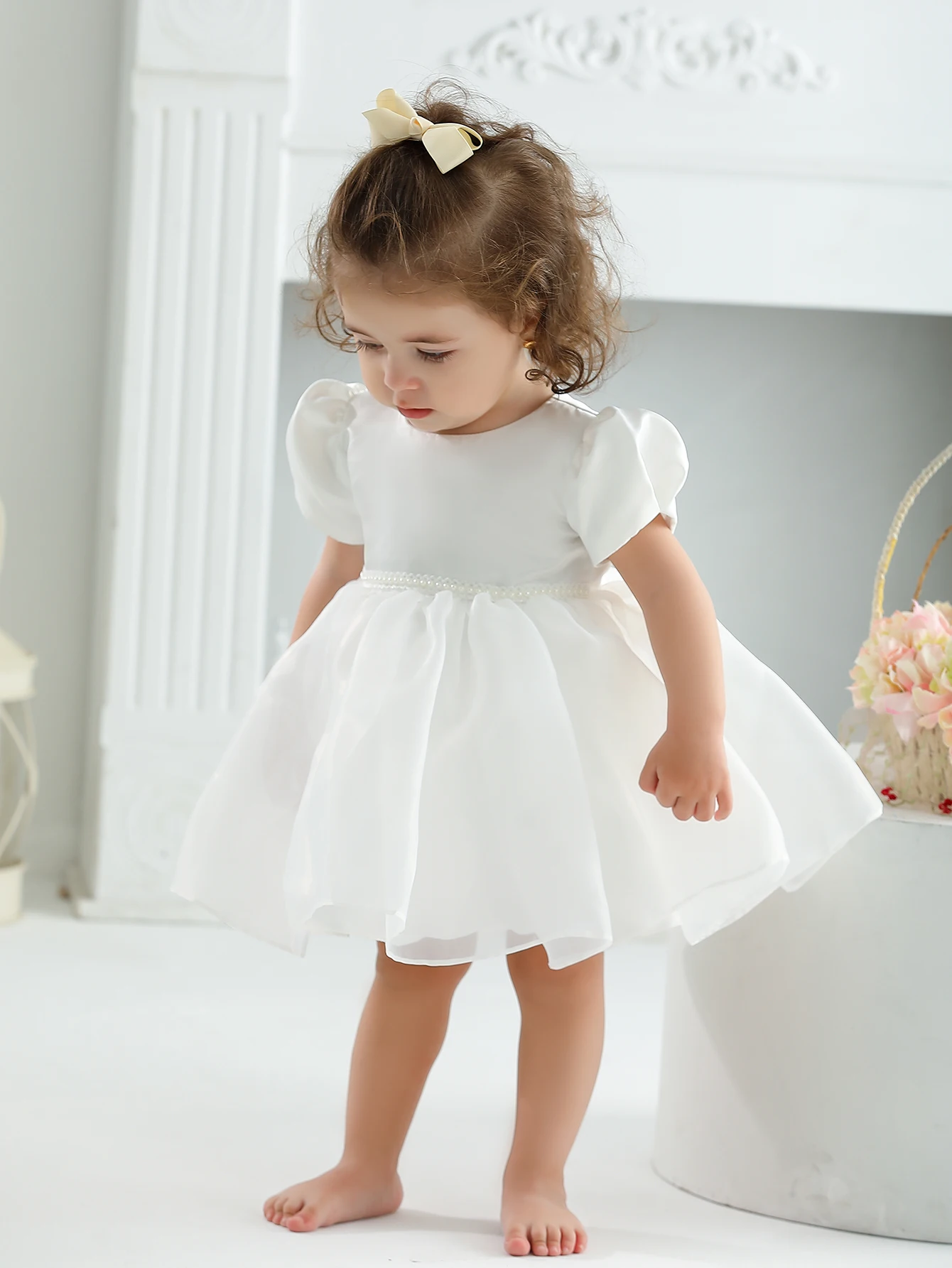 Baby Girls Satin Dress Party Frock Princess Dresses Applique Girl Baby Dress Customization Design