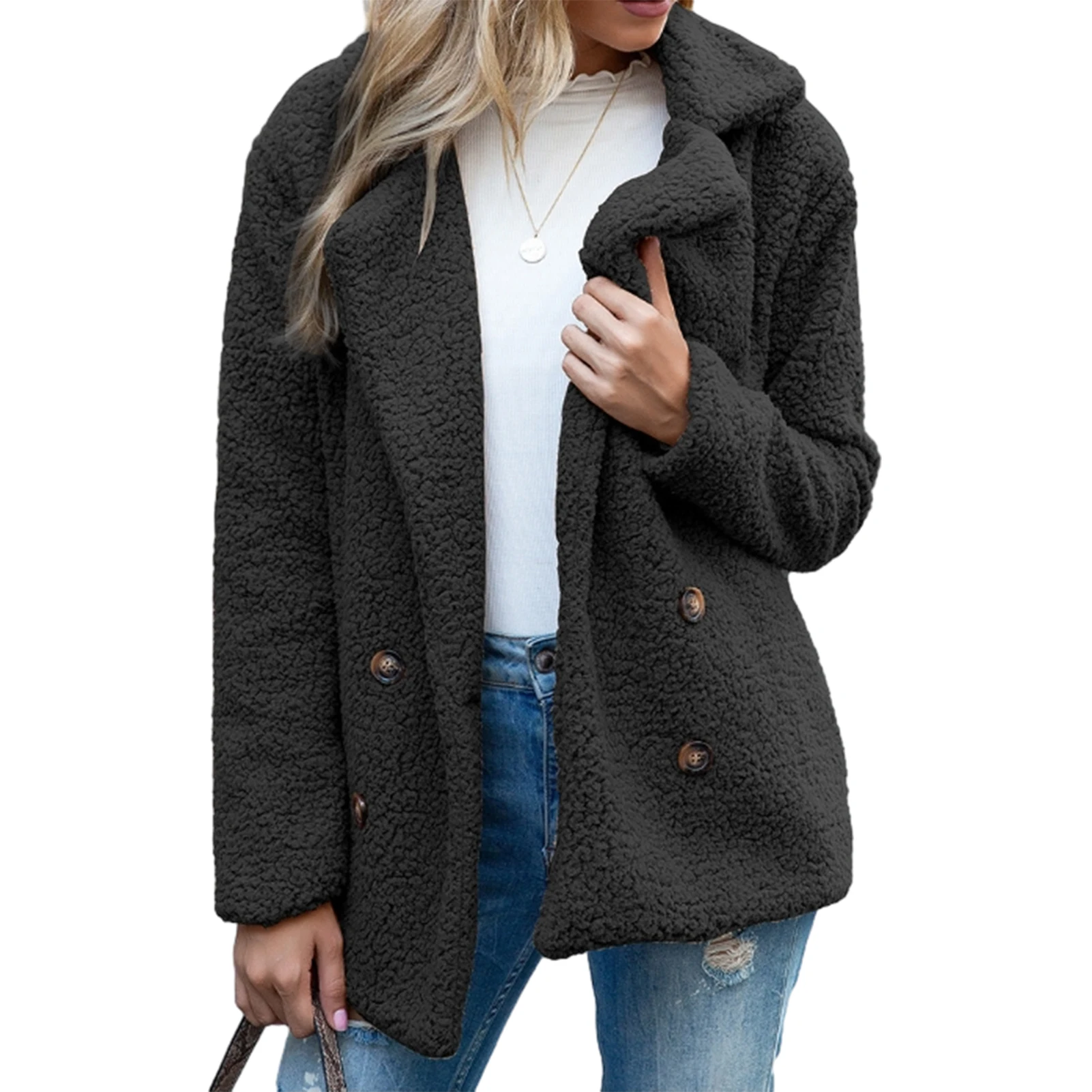 Causal Jacket Fur Overcoat Winter Outfit Fine Workmanship No Burrs Spring Vintage Women Clothing Plush Jackets
