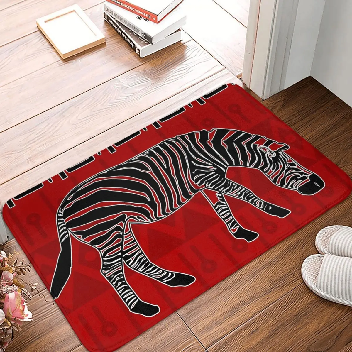 African Ethic Ornament Non-slip Doormat Red Black Living Room Bedroom Mat Welcome Carpet Indoor Modern Decor