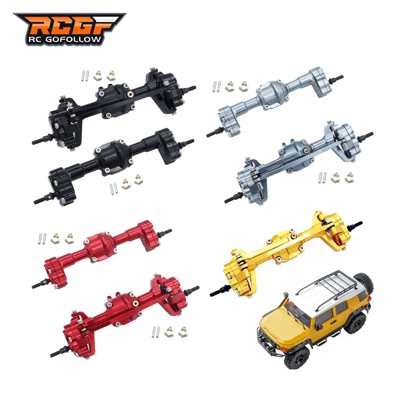 

RCGOFOLLOW Aluminum Alloy Front Rear Axle RC Upgrade Part Rc Front Rear Axle For 1/24 FMS FCX18 FCX24 RC Car Part Silver