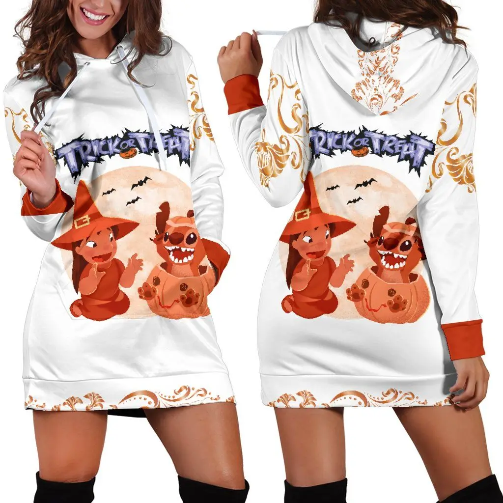 2024 New Disney Hoodie Dress Sweater Fashion Disney Dress Sweater Dress 3D Full Print Hoodie Y2K Anime Hoodie