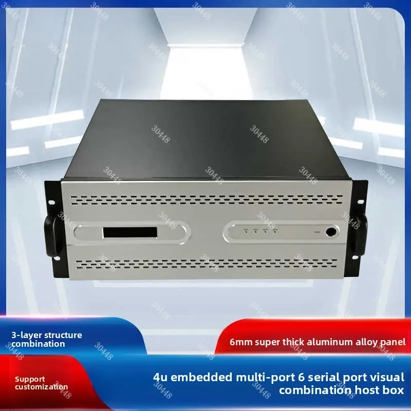 4U Rackmount Industrial Chassis 455mm Short Depth Machine Vision AOI Server Case 6 COM Ports ATX