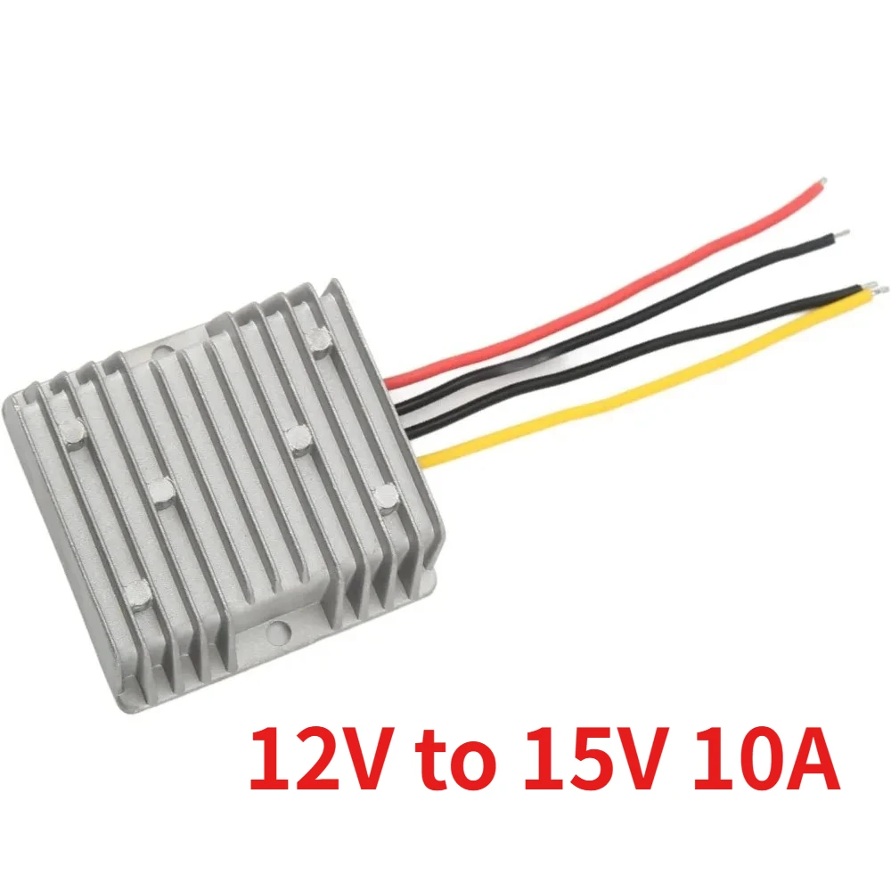 DC to DC Boost Converter 12V Step Up to 15V 10A 150W Waterproof Aluminum Shell Boost Converter Module for Car LED Strip Motor
