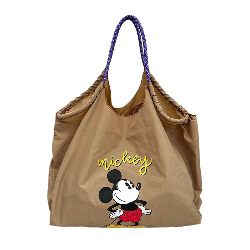 

Disney Mickey Mouse Shoulder Bag for Women Girl Kawaii Large Capacity Tote Nylon Fabric Waterproof Durable Fashion Trend