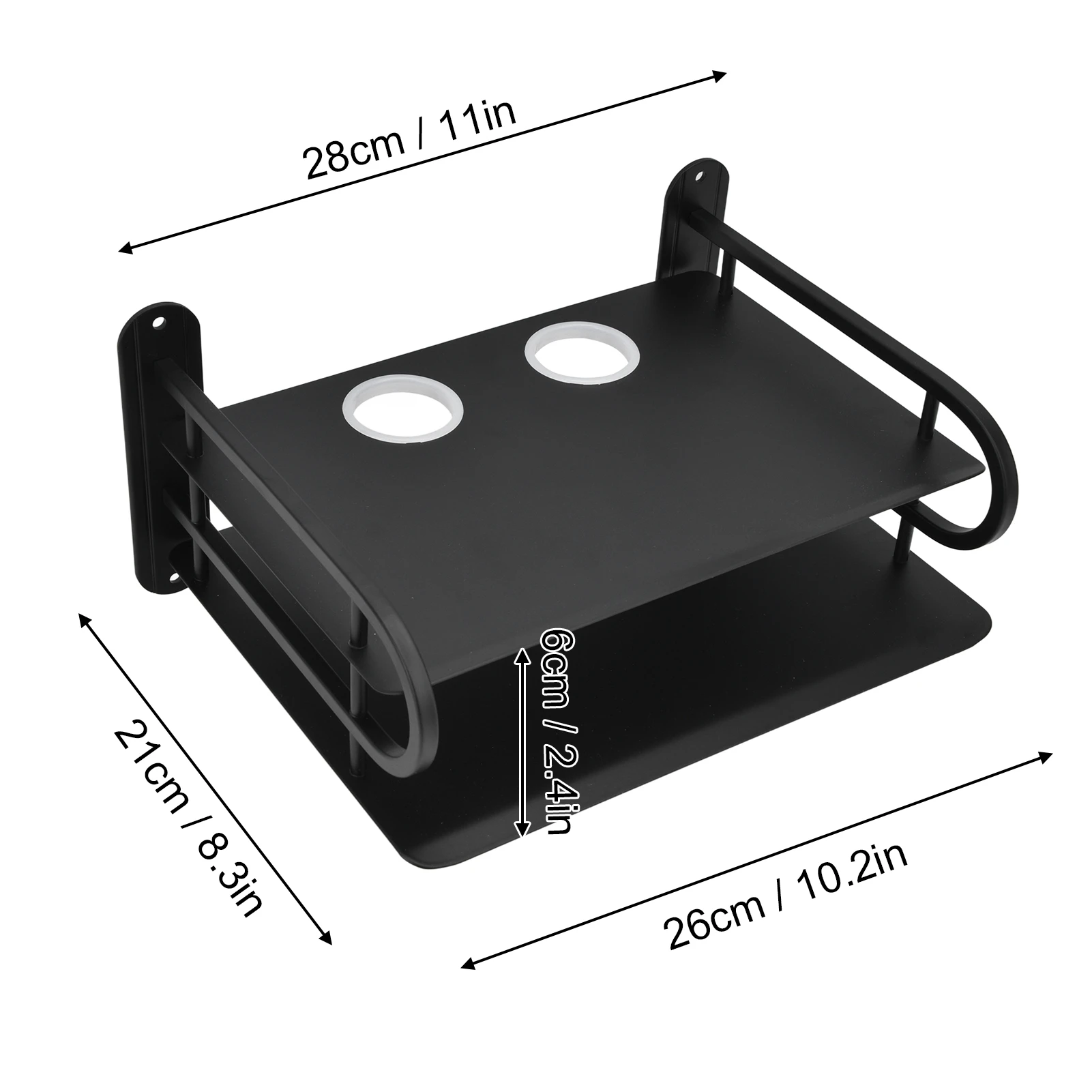 Cable Box Shelf Double Layer Floating Wall Shelf TV Box Shelf Wall Mounted Router DVD Cable Box Shelf for Household TV Box Shelf