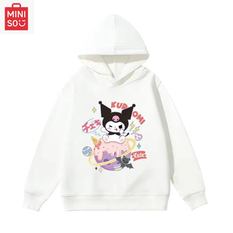 

Cartoon playful Sanrio black beauty print casual fashion hoodie autumn winter outdoor warm woolen hooded sweaters