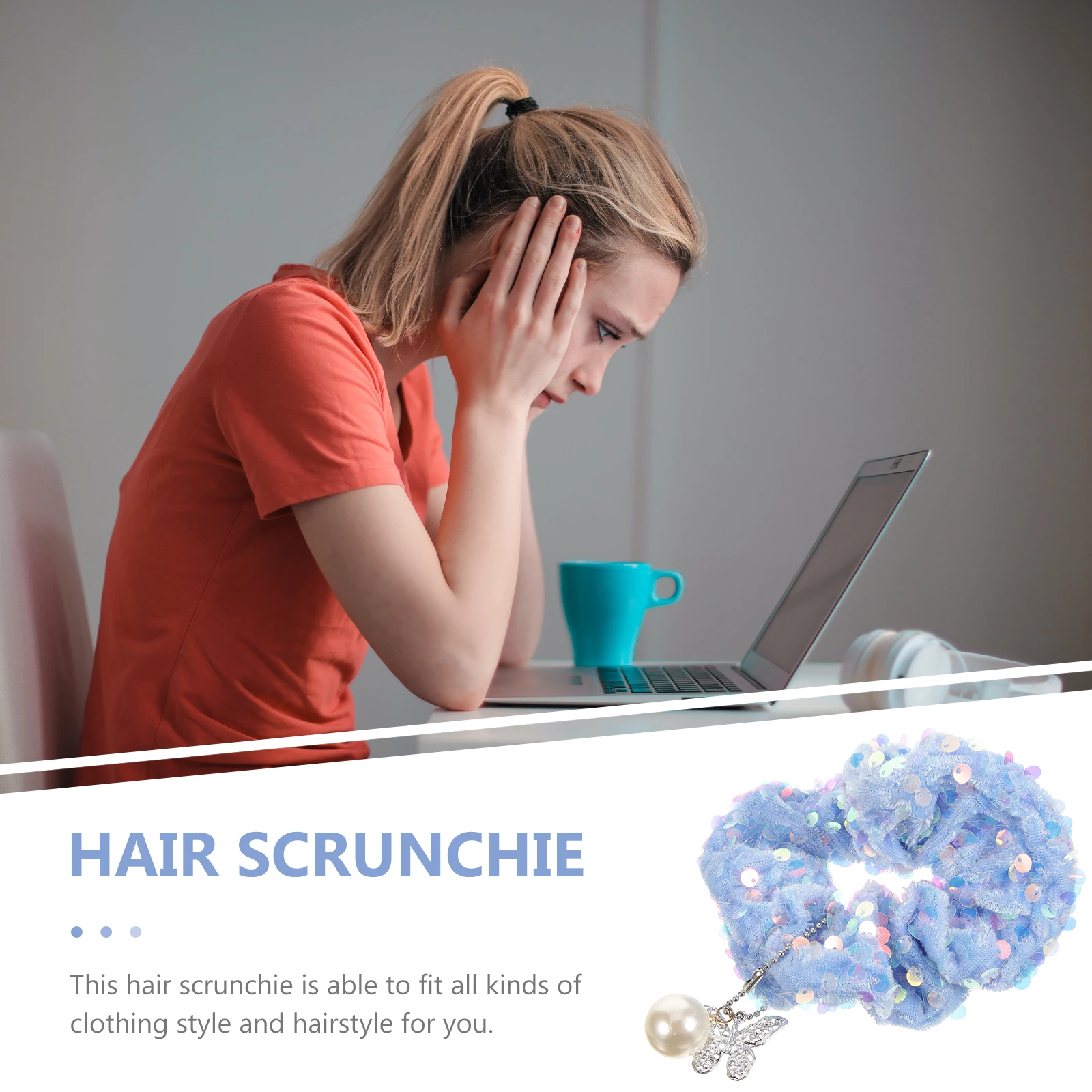 

Seamless Sequin Hair Tie Mother Accessories for Color Fabric Scrunchies Women