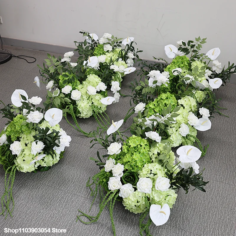Grüne Hortensie, luxuriöser künstlicher Blumenball, Hochzeitsdekoration, Tischdekoration, Blumenarrangement für den Gang, Heimdekoration – Detail 7