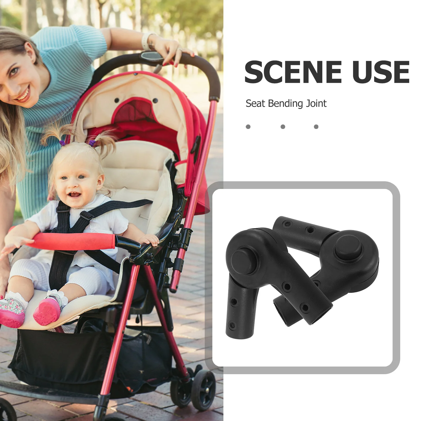 2 مجموعة عربة أطفال قابلة للطي موصل لأنابيب 22 مللي متر خفيفة الوزن يدفع باليدين مقبض استبدال مشترك بلاستيك متين قابل للتعديل
