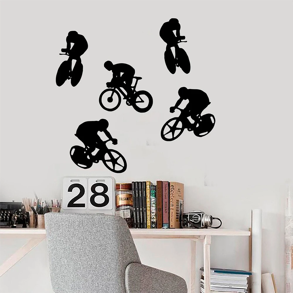 Speed Cyclist's Wall Sticker bicycle Cyclists wall sticker for Home Boys Room Decor Decals Vinyl Removable Wall Decor Mural A754