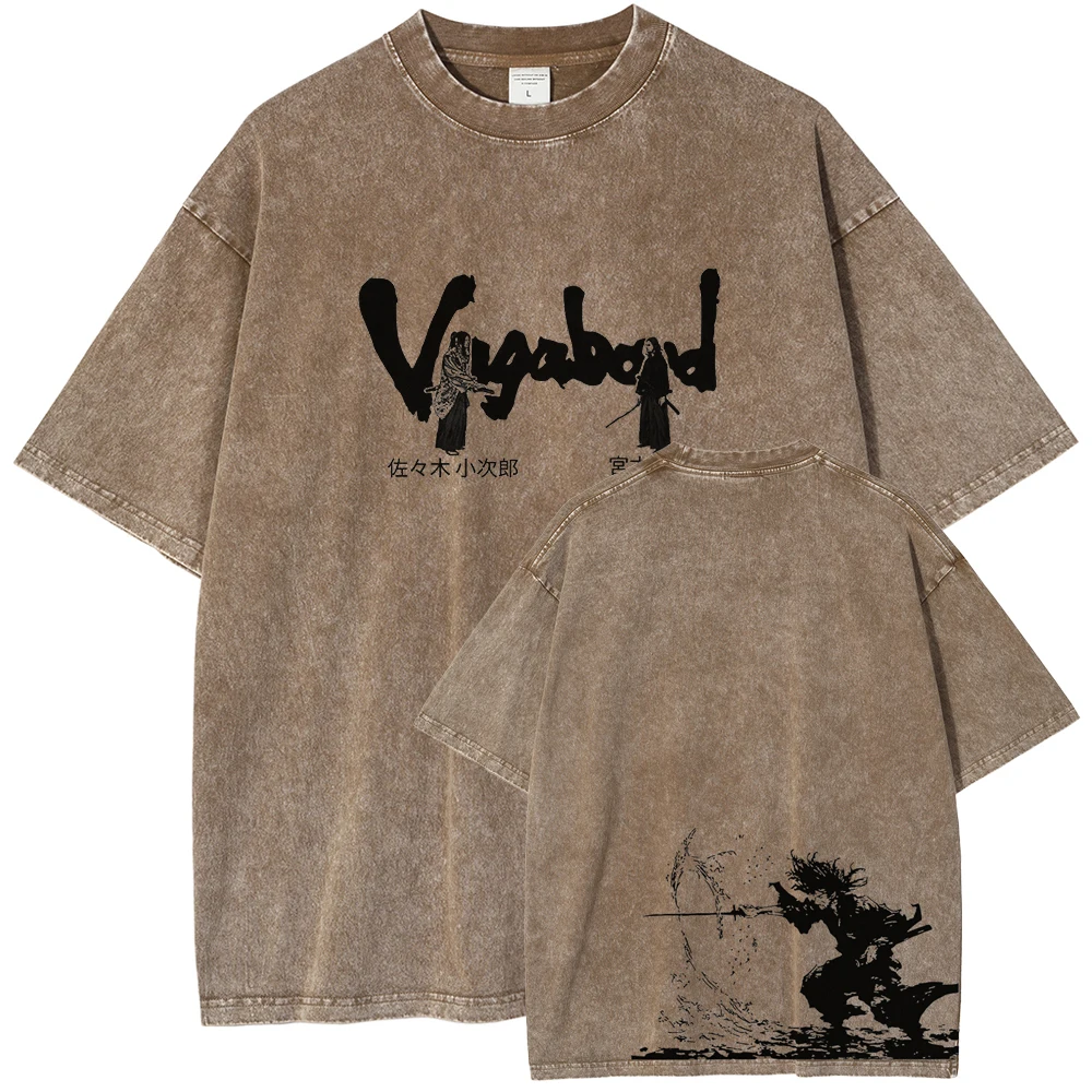 Anime Vagabond Miyamoto Musashi Graphic Tee Men Manga Vintage T-shirts 3