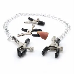 Bdsm Bondage Sex Products of Metal Nipple Clamp with Metal Chain for Women Fetish to Breast Labia Clip Stimulation Massager