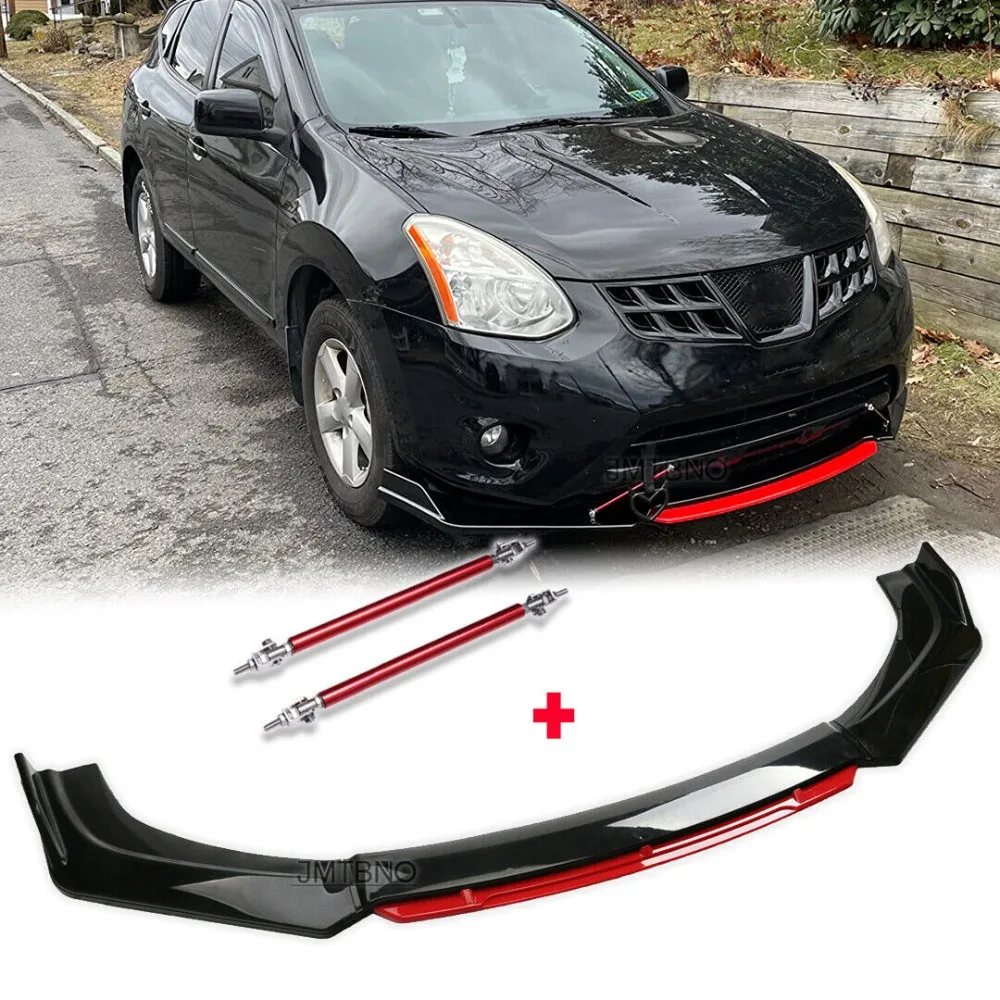 

Front Bumper Lip Spoiler Splitter Body Kit Glossy Red+Strut Rod For Nissan Rogue United States