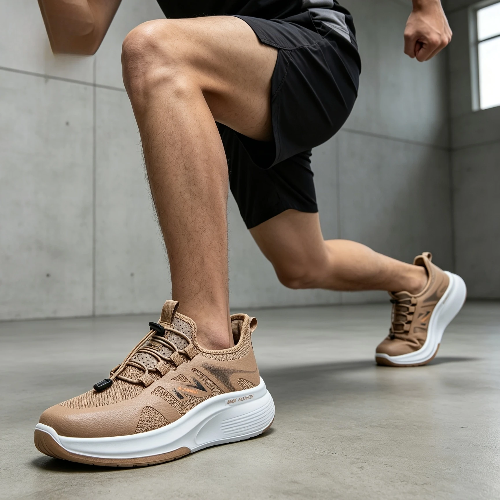 Men's Casual Low‑Top Sneakers, Cushioned Walking Shoes, Non‑Slip Breathable Mesh Shoes for Morning Jogging and Daily Strolling