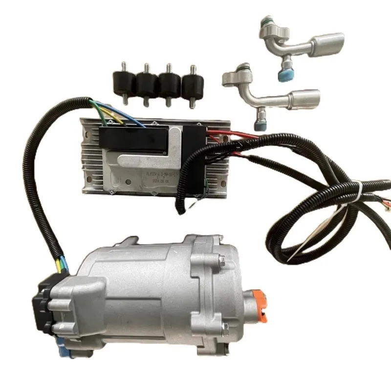 ชุดคอมเพรสเซอร์แอร์รถยนต์ ใช้ได้กับคอมเพรสเซอร์รถยนต์ 12V สำหรับน้ำยา R134A พร้อมข้อต่อตรง