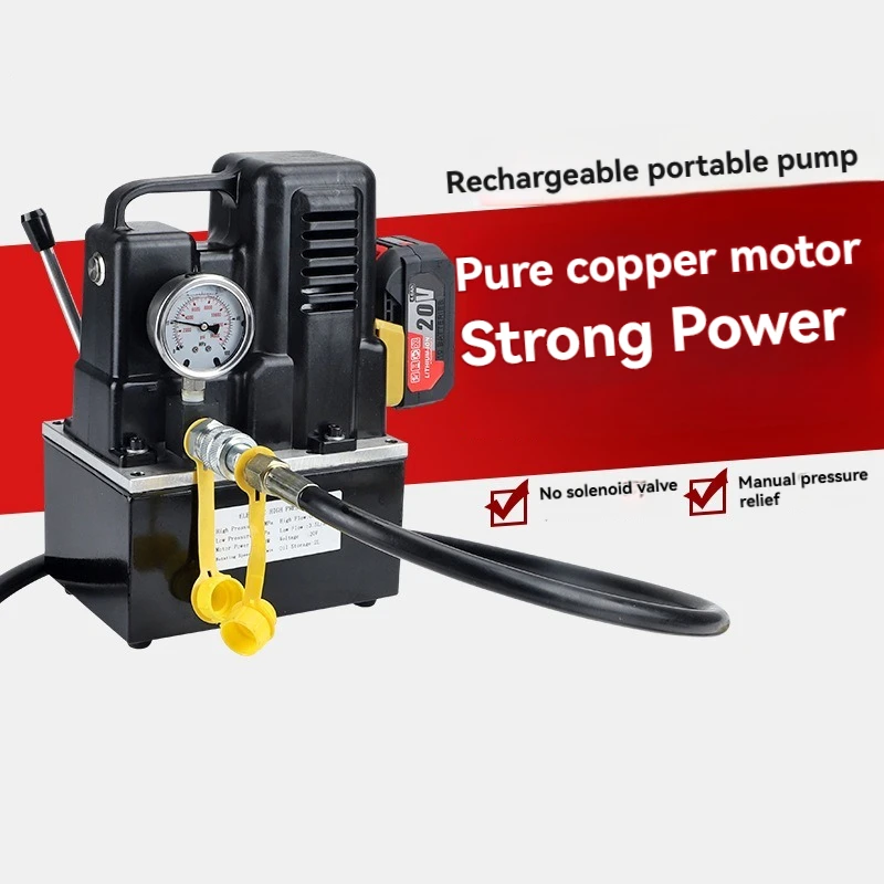 

Rechargeable Hydraulic Electric Pump Solenoid Valve Oil Pump Portable Hydraulic Pump Station 20V with Batteries