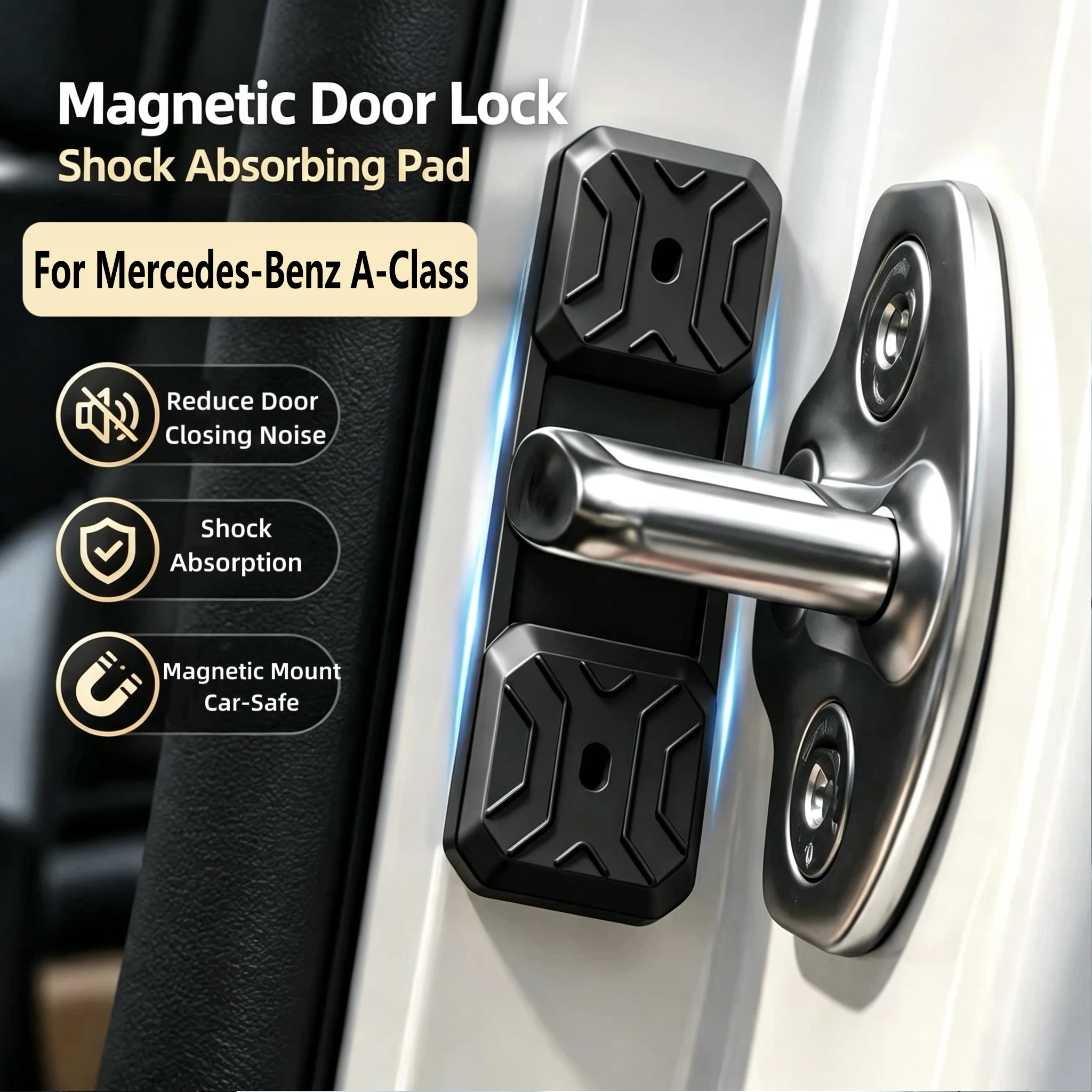 For Mercedes-Benz A-Class NEW Magnetic Silicone Door Lock Dampener Pads Noise Reduction Buffer Shock Absorption Accessories