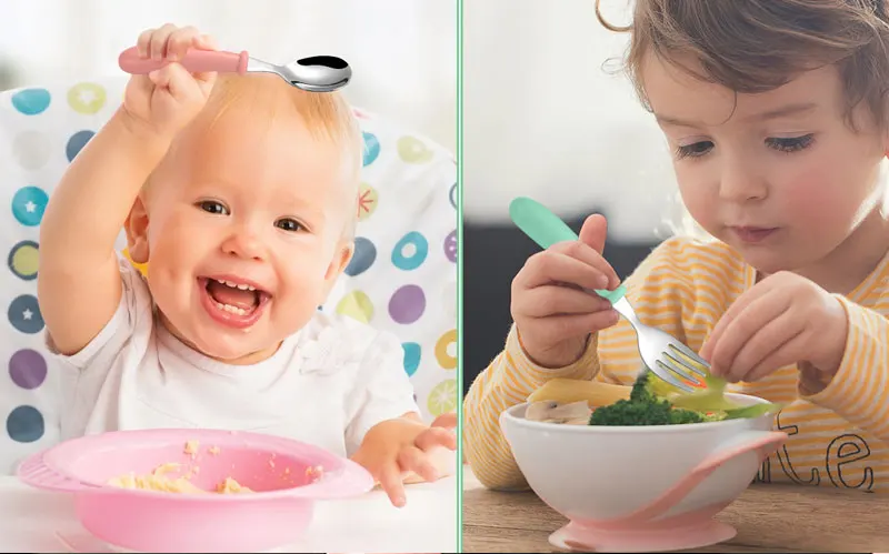 2 stücke Kinder Löffel Gabeln Mit Box Edelstahl Geschirr Besteck Lebensmittel Fütterung Baby Fütterung Geschirr Set Kinder Utensil – Detail 8