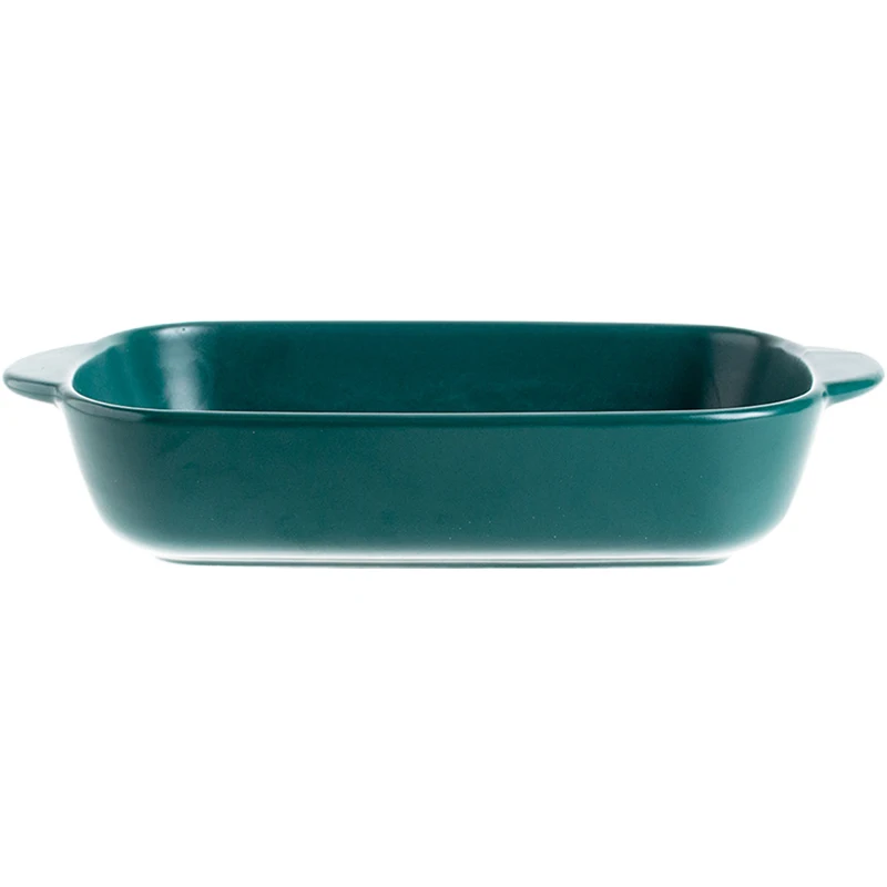 Bandeja para Hornear Rectangular de Cerámica Estilo Nórdico con Dos Asas, Plato para Hornear Lasaña, Plato para Comer Estilo ...