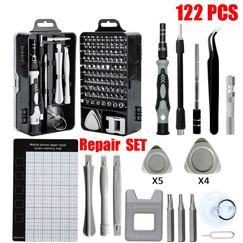 

Набор прецизионных отверток 122 в 1, электроника, магнитный инструмент с чехлом для ремонта мобильного телефона, ноутбука, консоли Nintendo, очки для часов