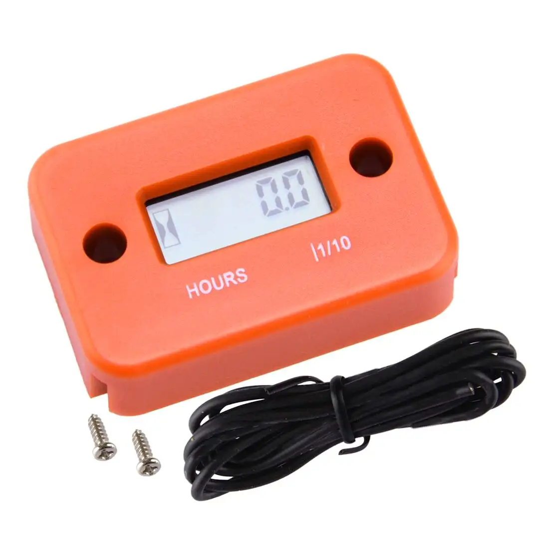 3V Orange Digital LCD Vibration Hour Counter Operating Engine Meter Fit for Generator Snow Blower Skid Steer Loader Motorcycle