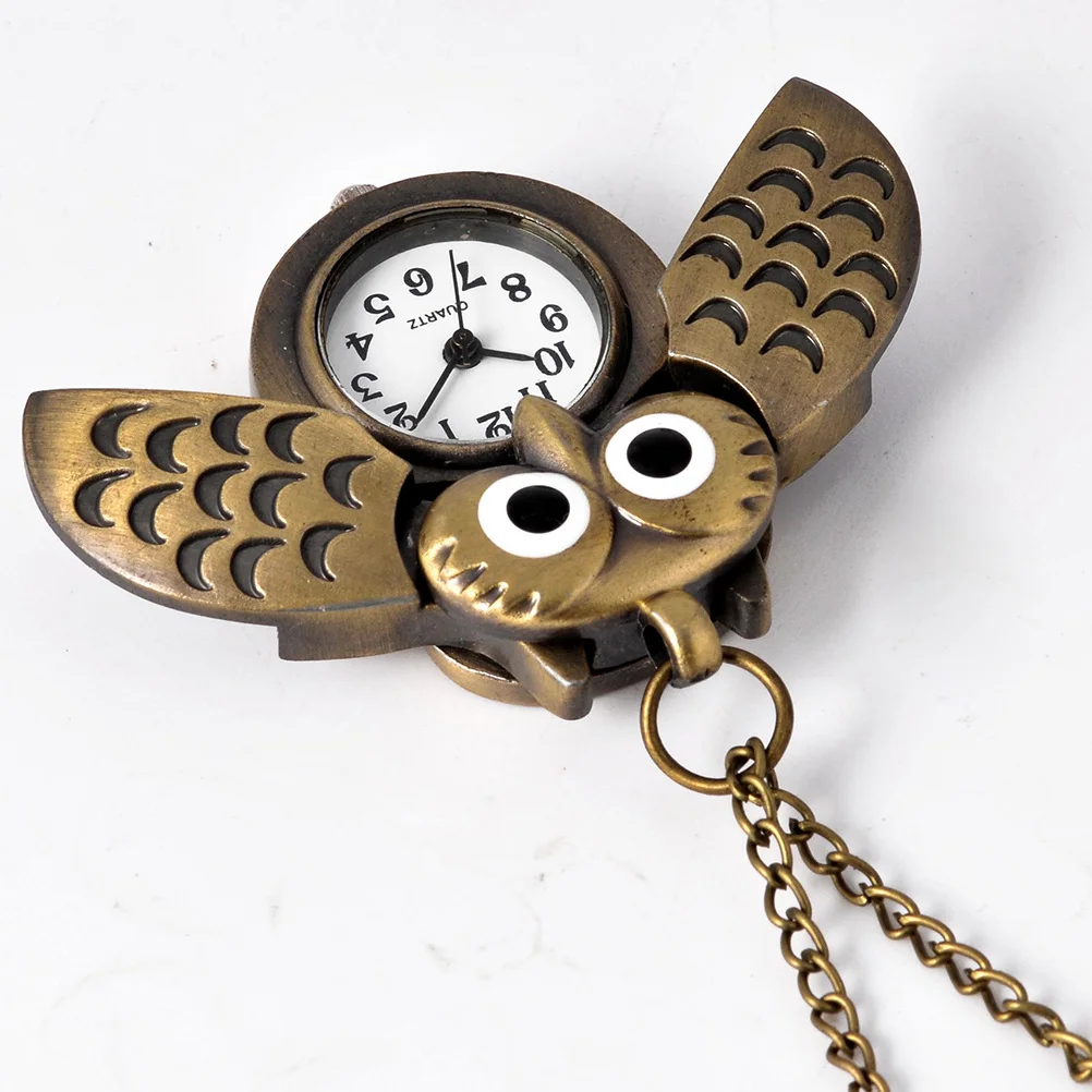 1Pcs Creative Owl Pocket Watch Retro Style Small Lightweight Easy Time Reading Excellent Craftsmanship Popular Gift Choice