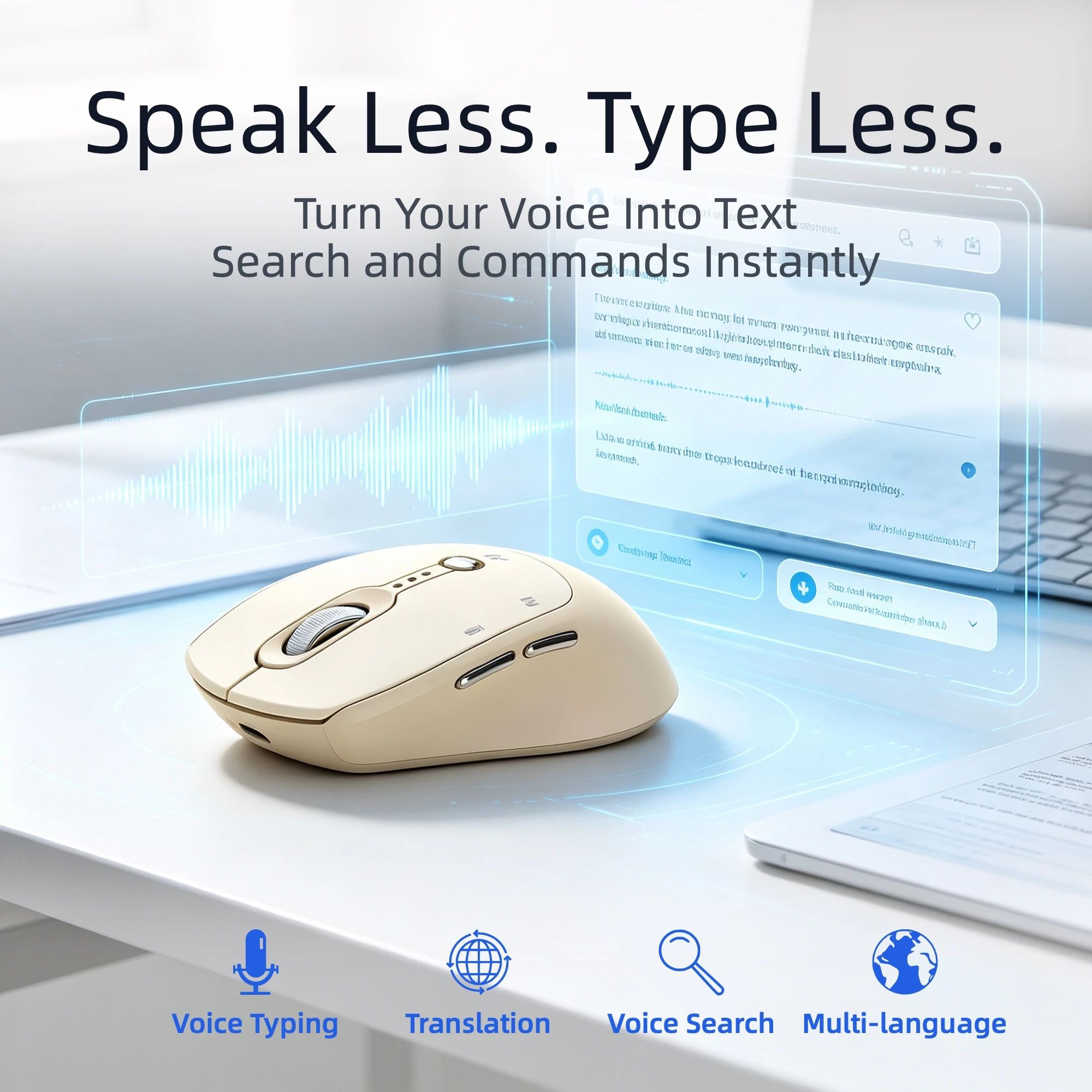 AI Voice Mouse with Lifetime F - Work Desk Home Setup 评论和价格