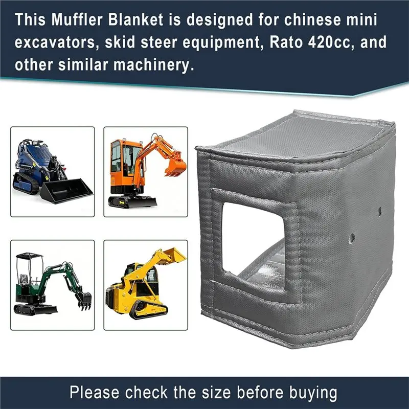 A48P-Muffler Heat Shield Blanket Exhaust Insulation Cover Engine Muffler Protective Blanket