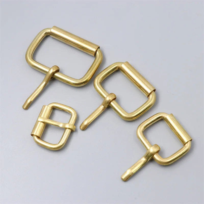 1pcs Brass Heel Bar Buckle End Bar Roller Buckle Rectangle Single Pin for Leather Craft Bag Belt Strap Webbing 3sizes available