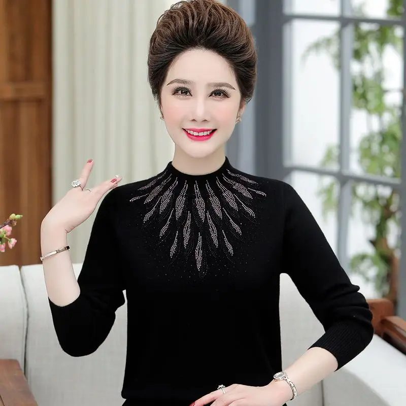 

Осень-зима, норковый свитер с вышивкой снежинок, женская верхняя одежда, модная свободная теплая базовая рубашка с длинными рукавами, женские топы M153