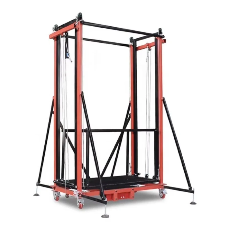 

Aluminum climbing lift, platform wire rope sling type, with core motor components