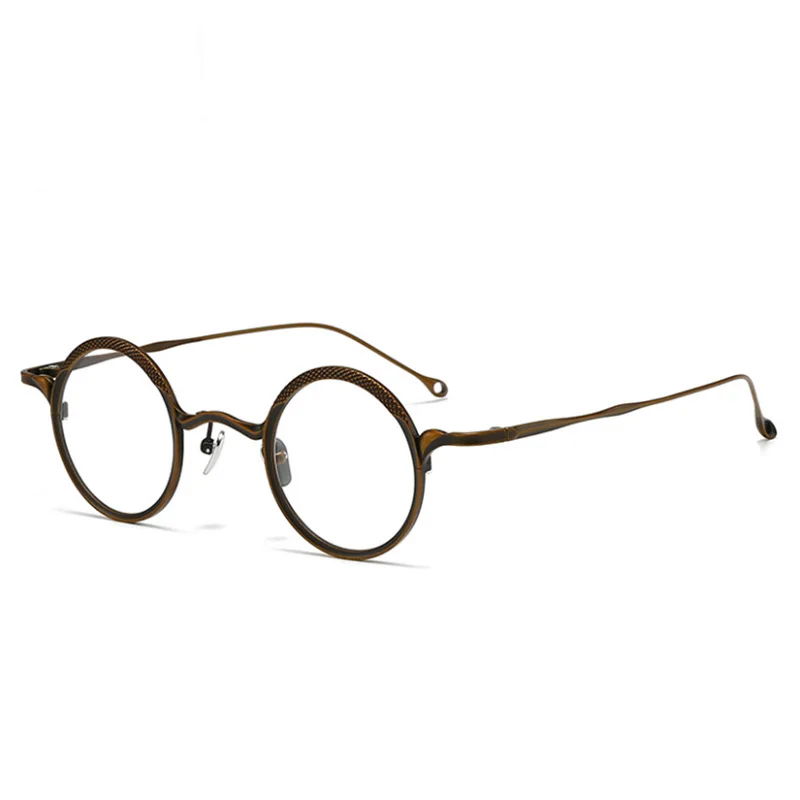 Belight 光学ヴィンテージミニラウンドチタンヴィンテージレトロ女性男性処方眼鏡眼鏡フレーム RG1099AG