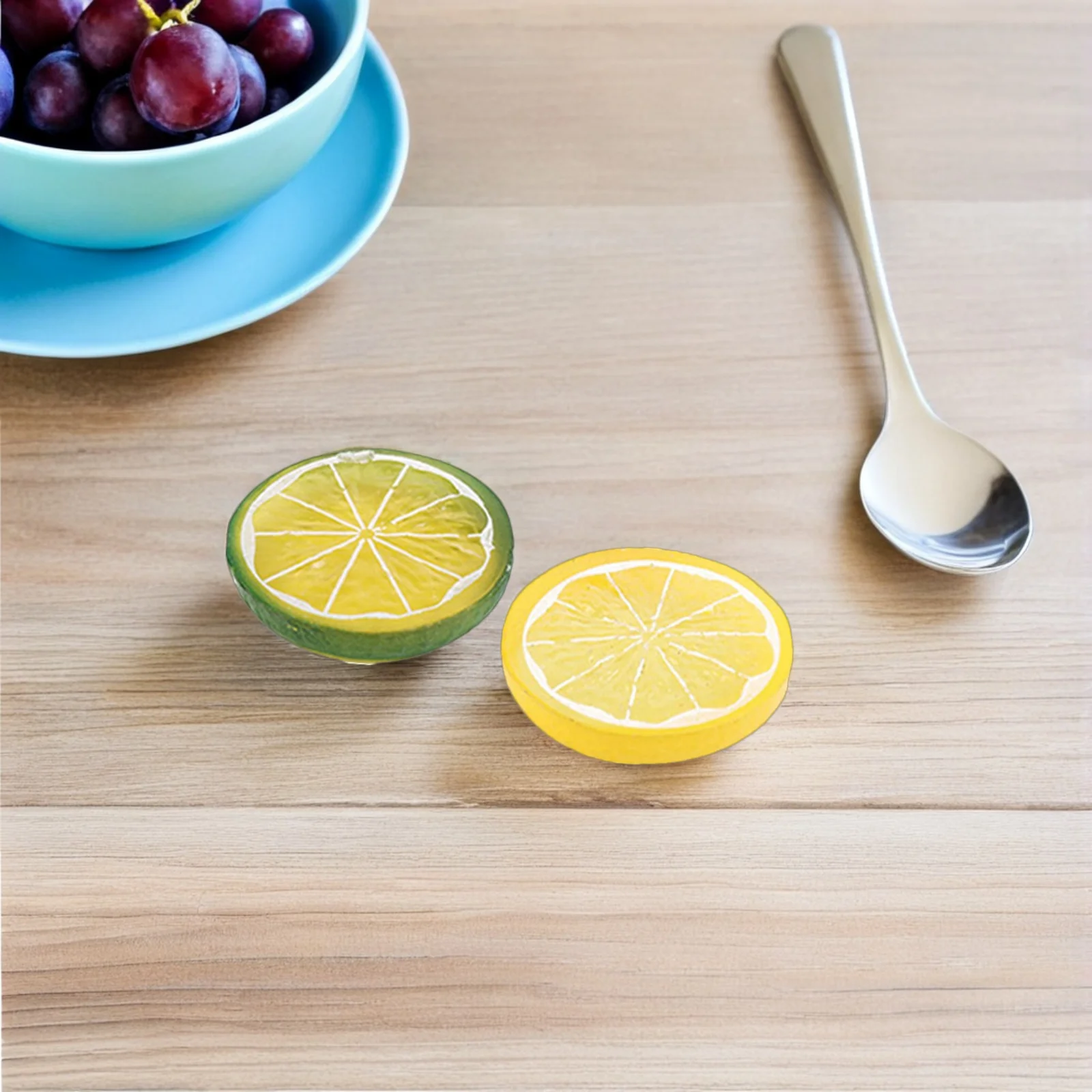 

30pcs Artificial Lemon Slices Realistic Pvc Fake Fruit For Home Decor Kitchen Centerpieces Photography Props Basket Display