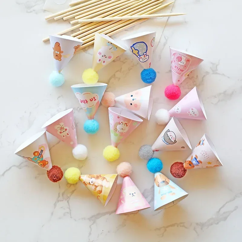 30/15 قطعة كعكة صغيرة الديكور أفضل قبعة كيك تحلية تزيين لوازم عيد ميلاد لطيف الكعك توبر كعك الزفاف توبر الخبز #2