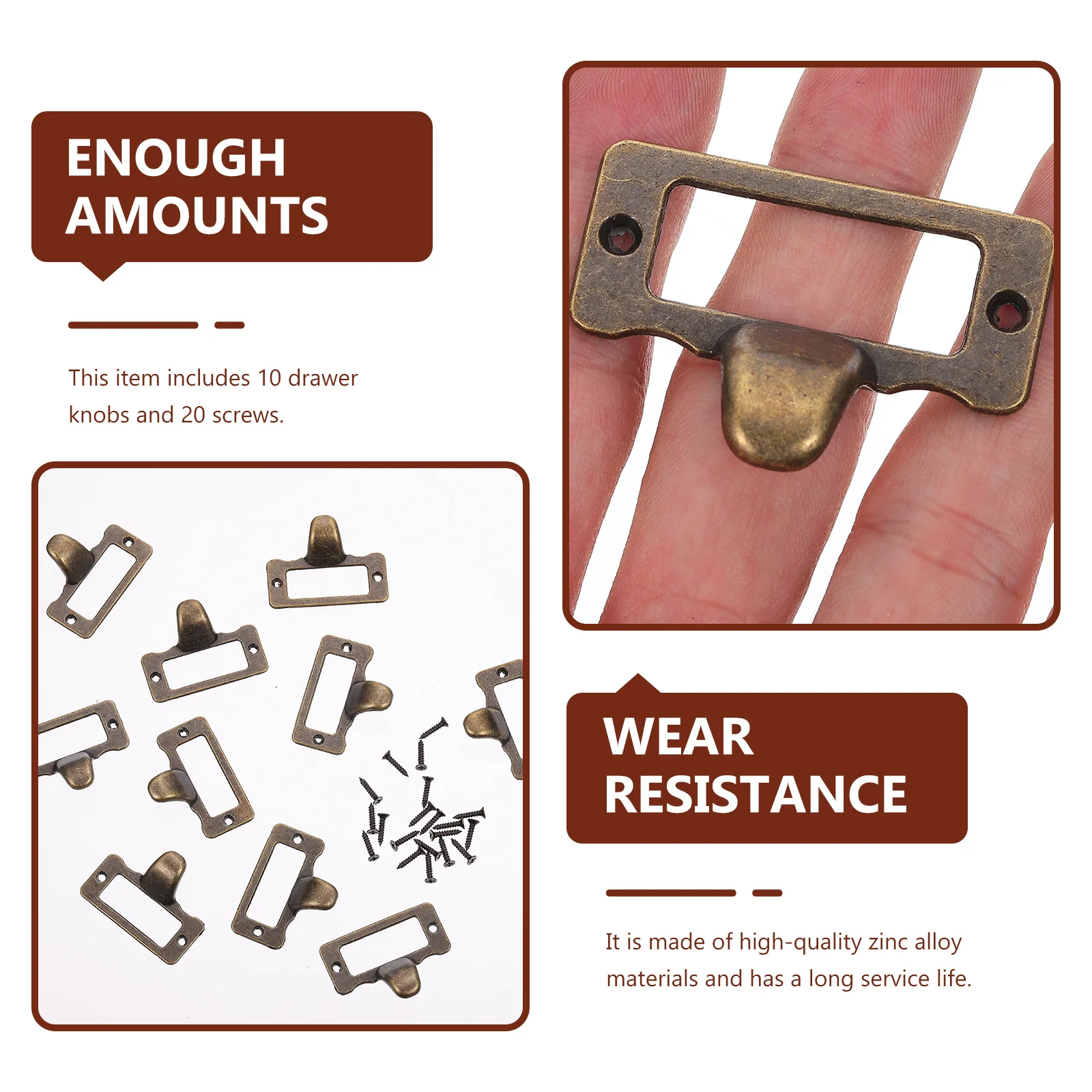 10 قطعة مقبض سحب التسمية سبائك الزنك إنهاء خزانة سحب للأثاث درج مكتب مكتبة استخدام مقبض إطار العلامة