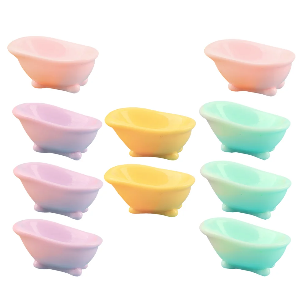 10pcs Miniature Bathtub House Supply Realistic Look Smooth Simulation Washing Tub Mini Bathroom Prop Decor