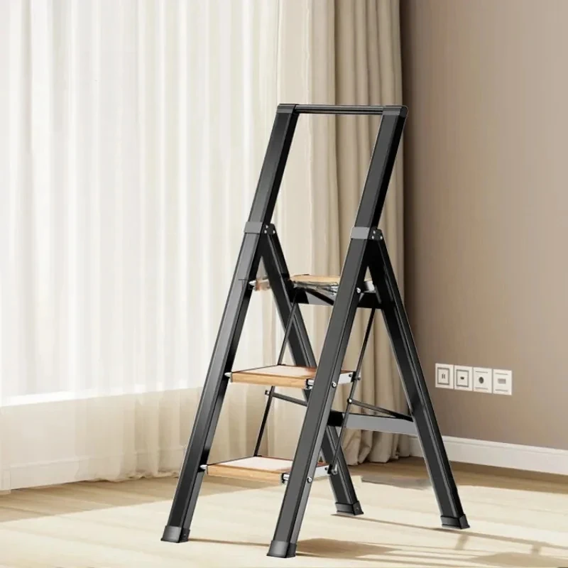 Multifunctional Aluminum Alloy Ladders Folding 2/3/4 Step Stools Herringbone Ladder for Home Thickened Telescopic Staircase T