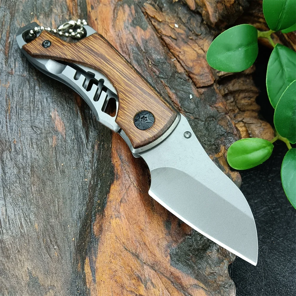 MINI BK X65 Folding Knife Pocket Knife 5Cr13Mov Blade Walnut Handle Outdoor Utility Tactical Knife Camping Hunting EDC Multitool