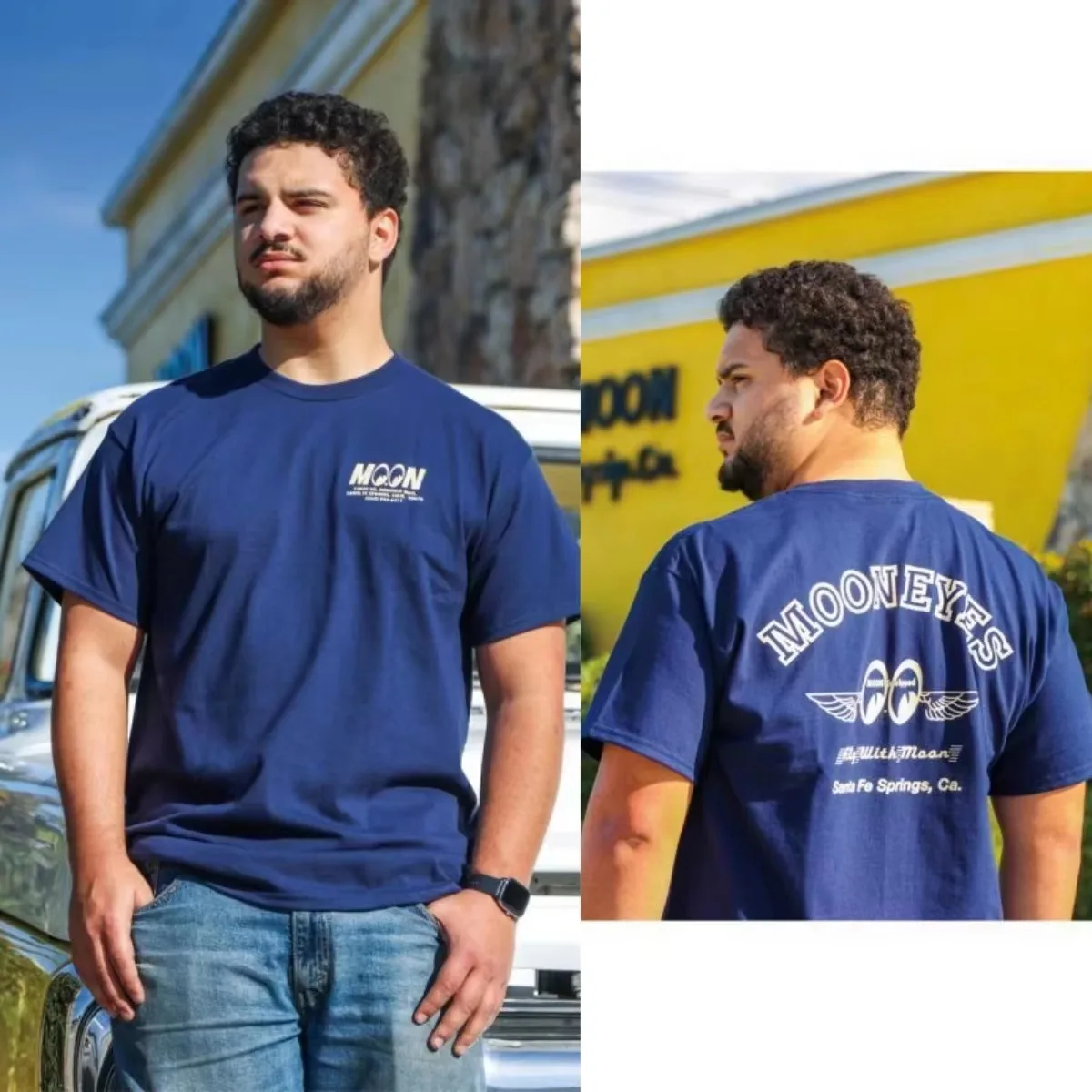 Retro JDM Classic Car Mooneyes Vintage Hot Rod Retro Car Culture Brand Graphic T-Shirt Cotton Men Women Streetwear Tee