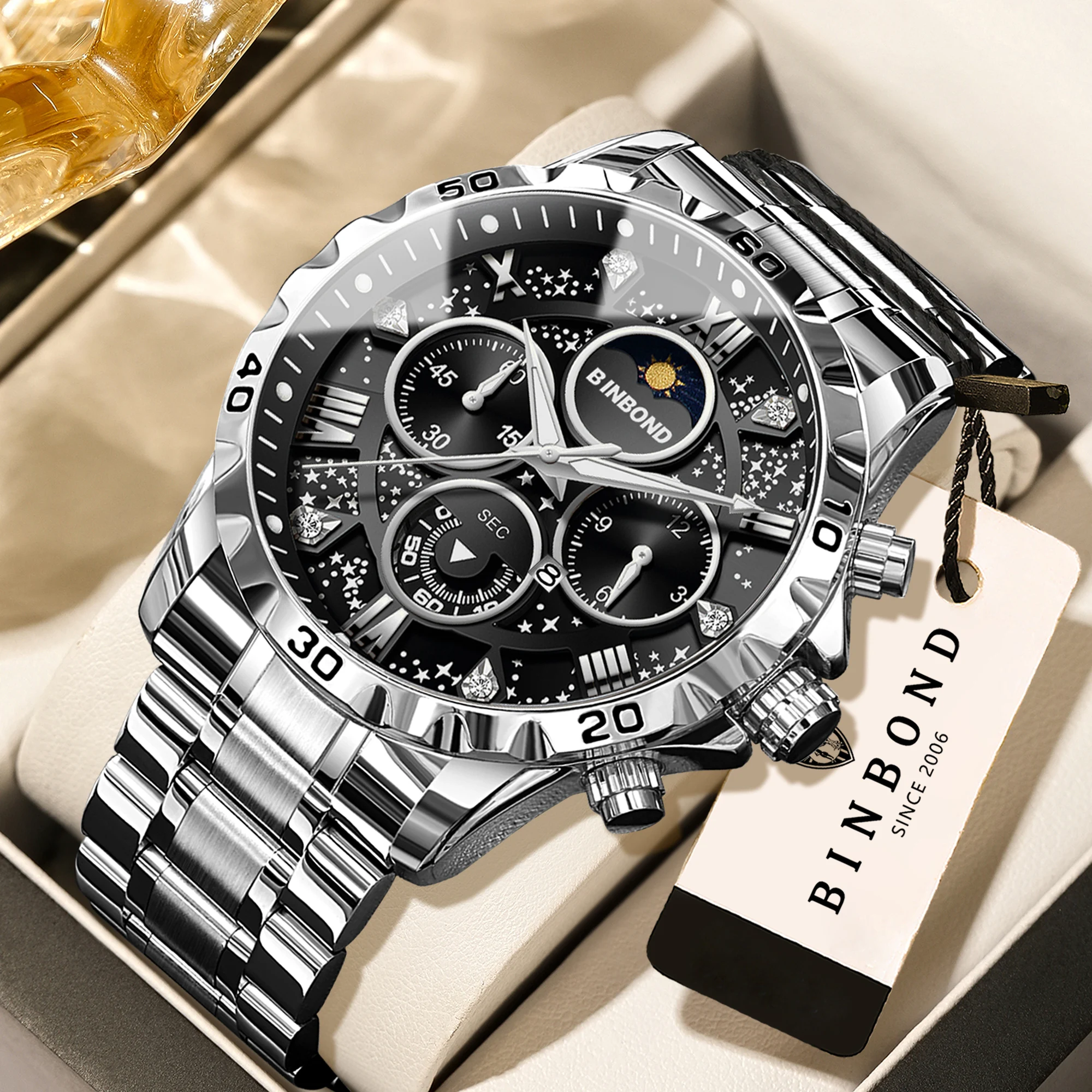 Men's Original Quartz Watch, Luminous Waterproof Chronograph