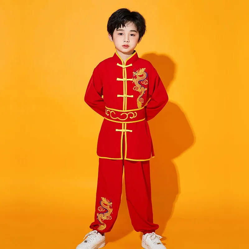 Traditional Chinese Wushu Clothing Tai Chi Uniform Kids Kungfu Outfits New Stage Performance Hanfu Martial Arts Costumes Suit