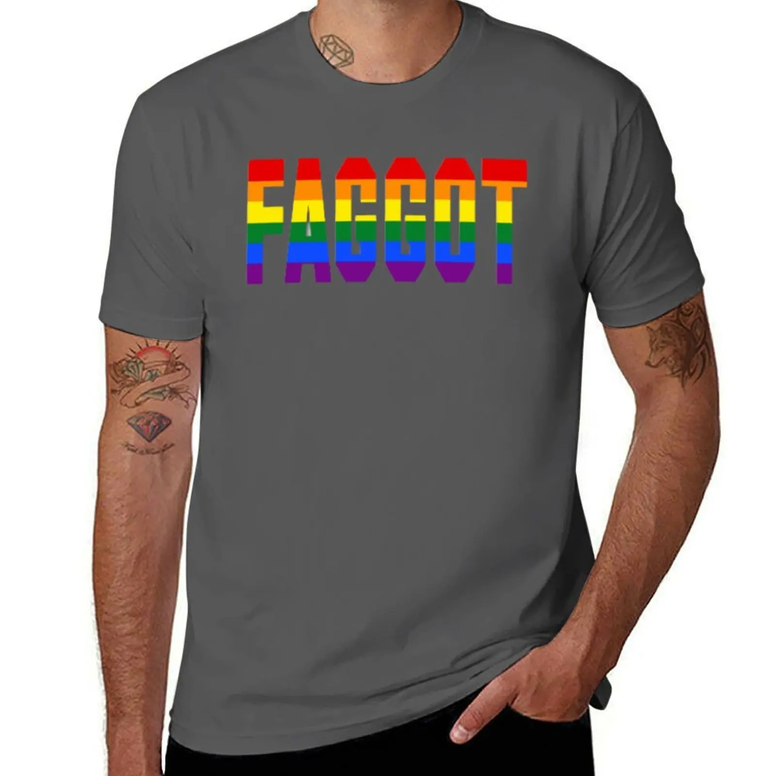 

FAGGOT LOVE IS HUMAN T-Shirt man t shirt graphic t shirts cotton 100% T-Shirt